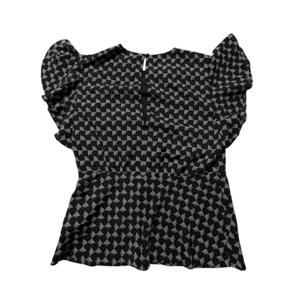 Joie Ansell Flutter Sleeve Geometric Print Blouse - Size S - Picture 6 of 6